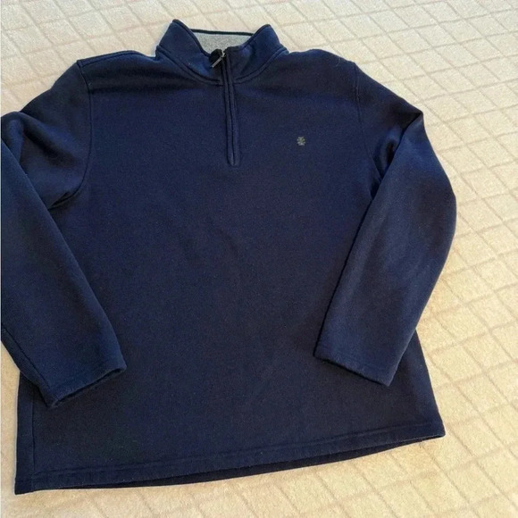 IZOD Sweatshirt Adult 1/4 Zip Activewear Blue Fleece High Neck Logo Mens XXL - Picture 1 of 5